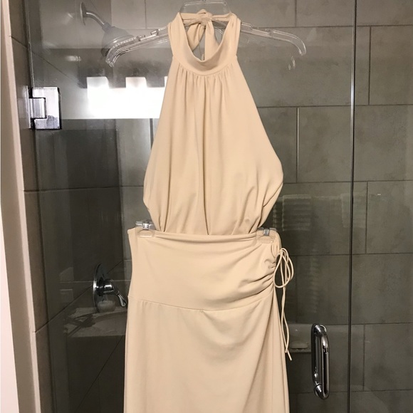 Susana Monaco 2 Piece Outfit Cream Halter High Neck Skirt Fold-over - High-Waist - Picture 5 of 16